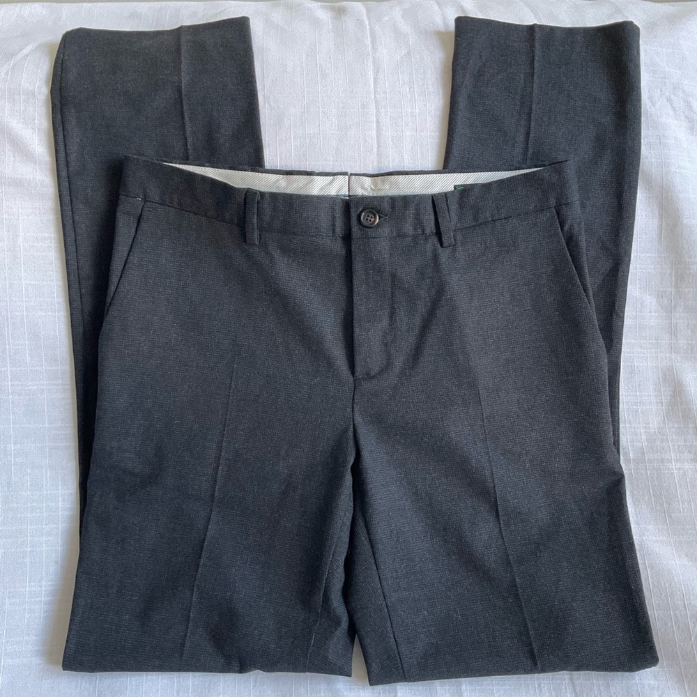 NWT Benetton | Slim Fit Grey Herringbone Trousers | US 34